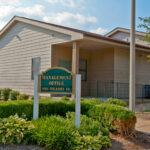 LaSalle Park building exterior with management office signage.