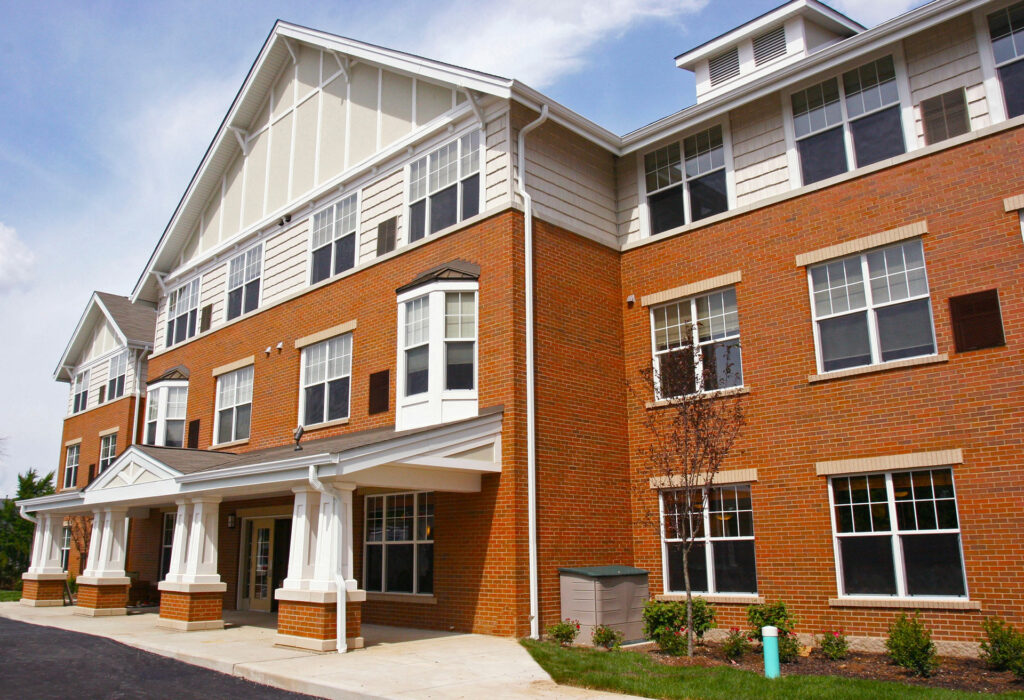 Senior Living at Renaissance Place building exterior entrance.